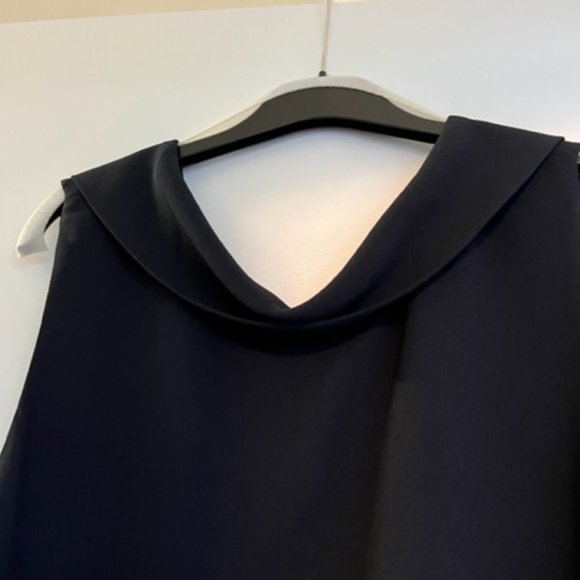 COS navy dress with drape neck and tie in back - Picture 4 of 4